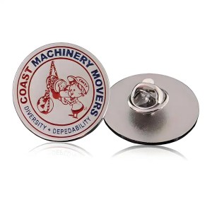 white enamel lapel pin