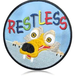 cartoon wolf patch