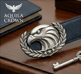 Eagle Crest, Sterling Silver & Art Deco Belt Buckle