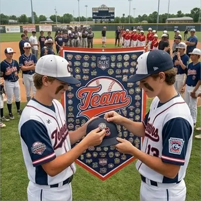 Custom baseball pins for travel ball tournaments, essential for trading culture and team identity